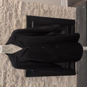 Me-Jay Black Wool Pea Coat